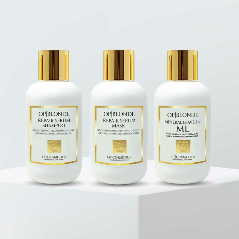 OP COSMETICS REPAIR SERUM - atstatantis, maitinantis rinkinys (ypač sausiems, pažeistiems plaukams)